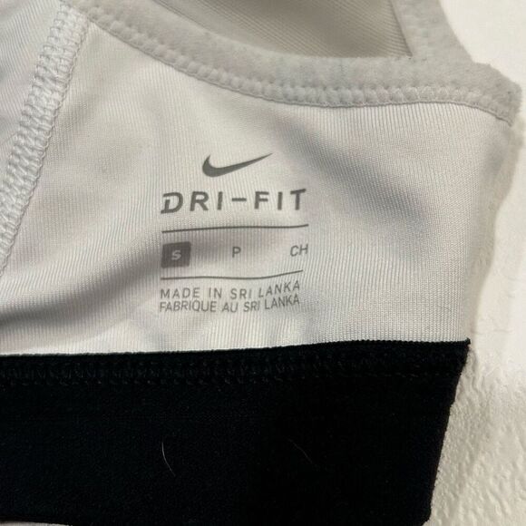 Nike Dri-Fit Sports Bra Small Gray Black Band Activewear - Picture 3 of 6